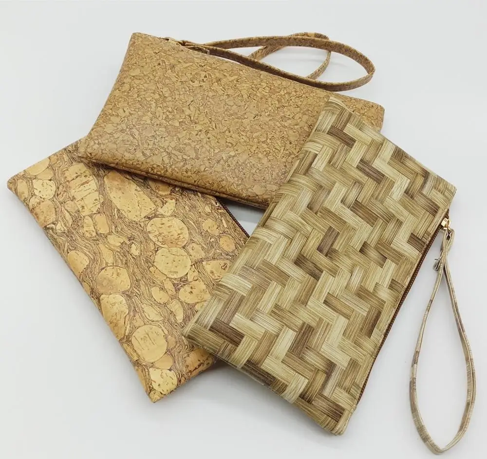 

custom cosmetic pouch makeup bag new design printed cork pen bag cork pattern Pouch, Nature