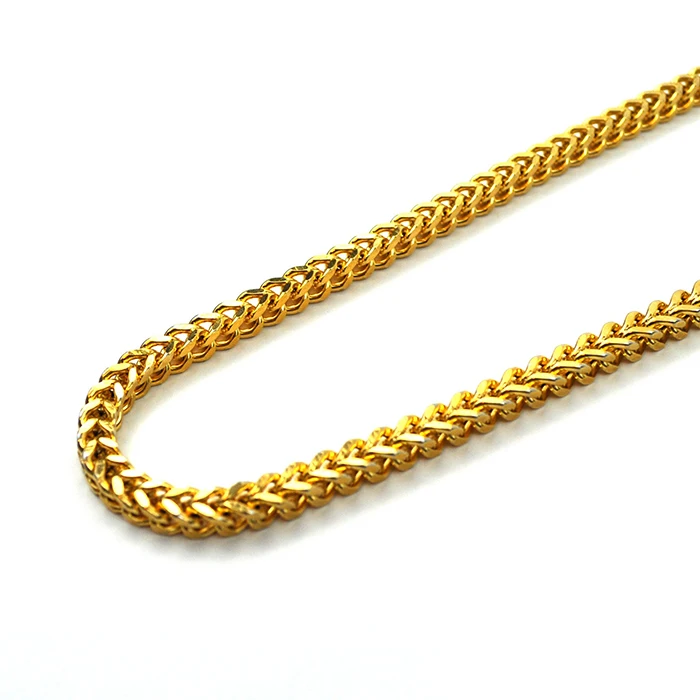 

Miss Jewelry 18K Dubai New Gold Franco Chain Design Mens, 14k/18gold,rose gold,white gold, gun-black