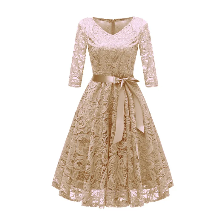 

Wholesale Summer 2019 High Quality Ladies Dress Lace Women Party Dress, N/a