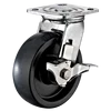 125mm #304 Stainless Steel Heavy duty PP Casters with side lock brake