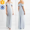 Blue Cold Shoulder Crepe Dress OEM/ODM Manufacture Wholesale Fashion Women Apparel (TA7122D)