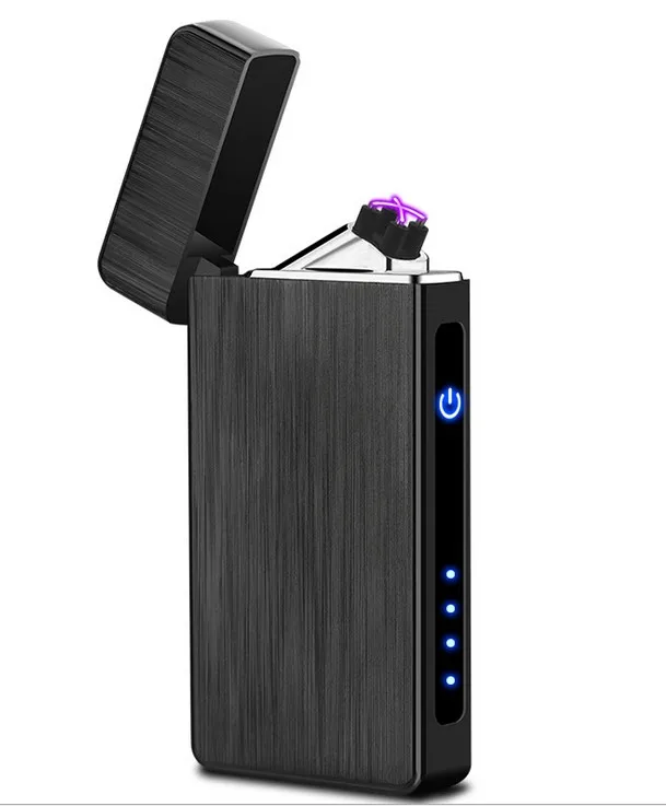 

flameless no gas electric led touch dual Arc Lighter usb rechargeable, Rainbow black silver blue