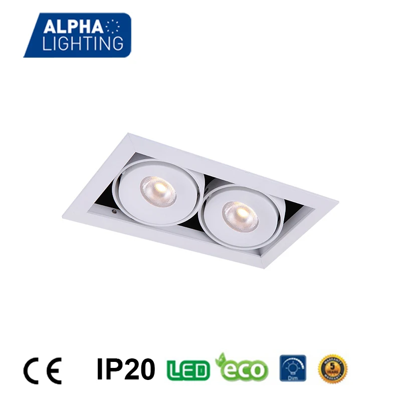 Alfa Iluminación Doble Cabezas De Lámpara Techo Comercial Caja Cabezas De Lámpara Techo Comercial