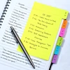 Customized Self-Stick Lined Note Pad ,60 Ruled Notes Assorted Neon Colors Divider Sticky Notes