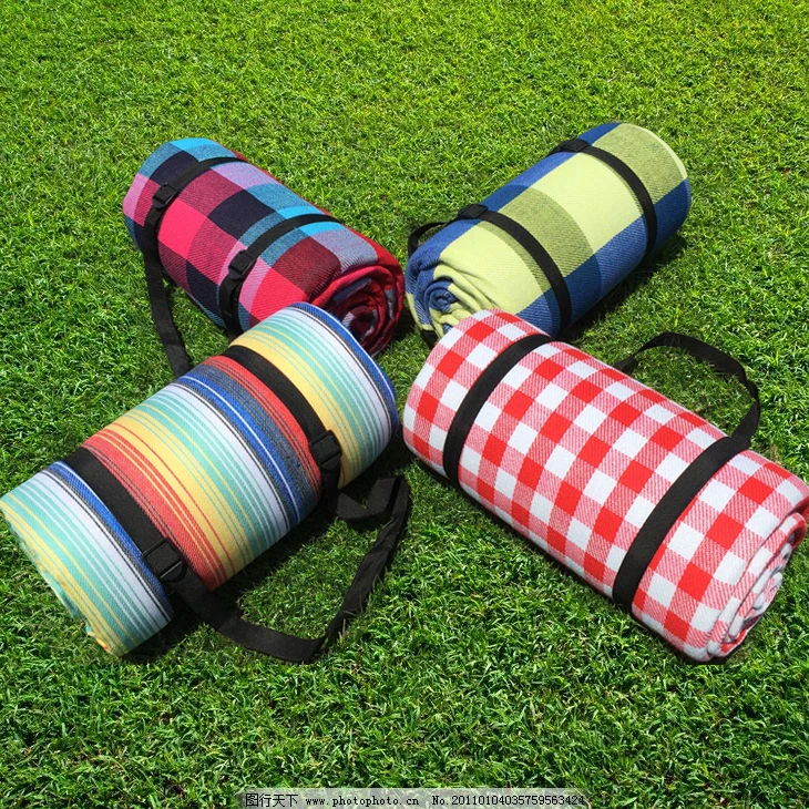 

hot outdoor Waterproof beach mat acrylic picnic blanket fleece, Printed or check, customized