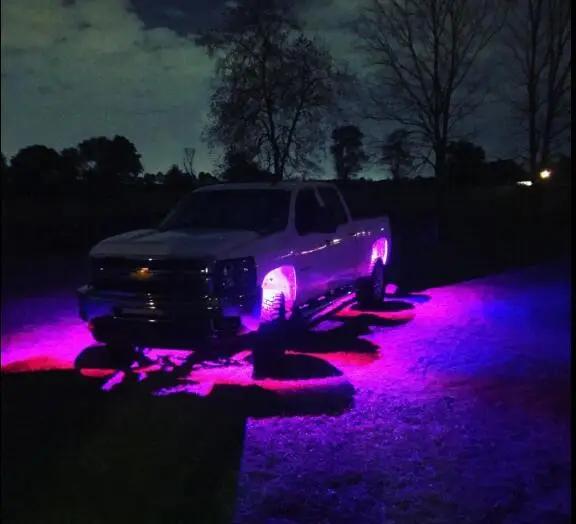 8PC RGB LED Multi-Color Off road Rock Lights Wireless APP Under Truck