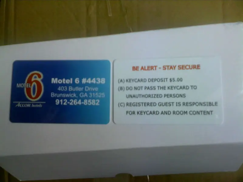 motel 6 key card