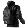 All-in-one Rain Jacket Backpack Black Color Promotional Backpack Rain Jacket Raincoat Backpack