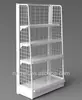 Grocery Store White Metal Display Rack wire mesh display stand replaced hooks and hangers