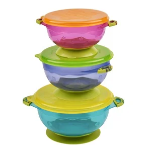 Image of Eco-Friendly Silicon Suction Baby Eating Bowl Set Silicone Baby Feeding Bowl