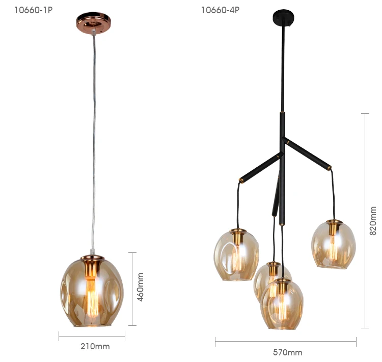 Modern Decoration kitchen bedroom Hand Blown Glass Chandelier Pendant Light