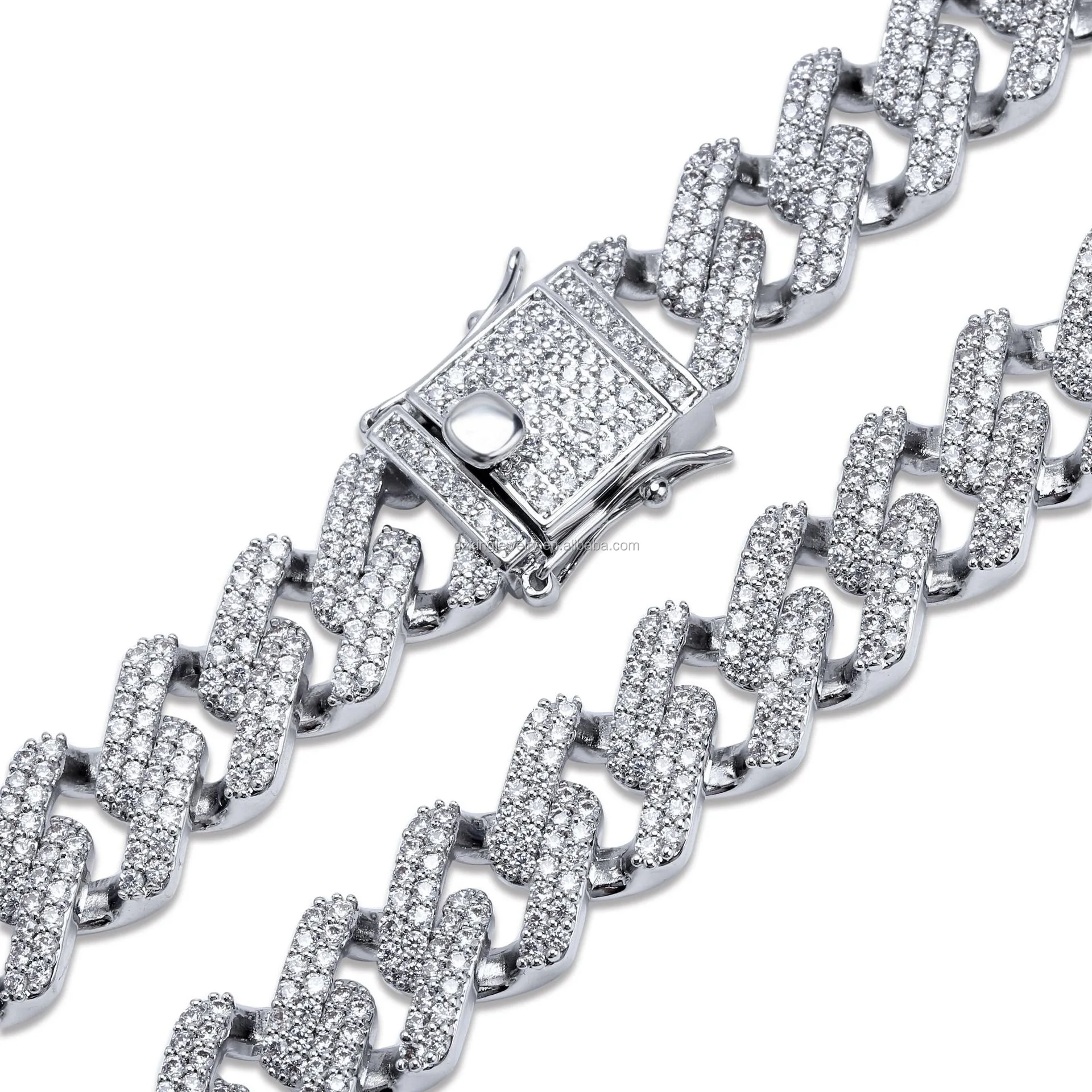 

iced out diamond men chain necklace cuban link chain 18k gold
