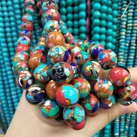 

New Fashion Synthetic Multicolor Imperial Jasper Loose Semi-precious Stone Beads Light Weight For Jewelry Making