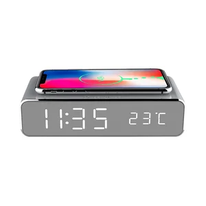 LED Digital Alarm Clock Qi Wireless Phone Charger