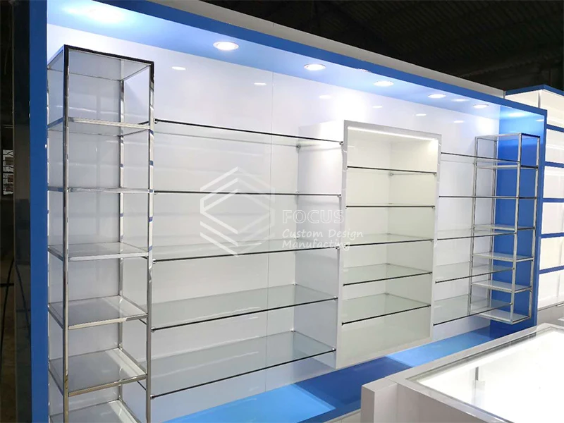 Medical Shop Rack Design Customized Medicine Display Racks for Retail Medical Stores