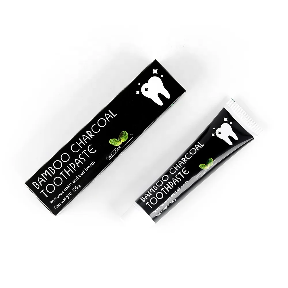 

Private Label Whitening Teeth Fluoride Free Mint Bamboo Charcoal Toothpaste Manufacturer, Black paste