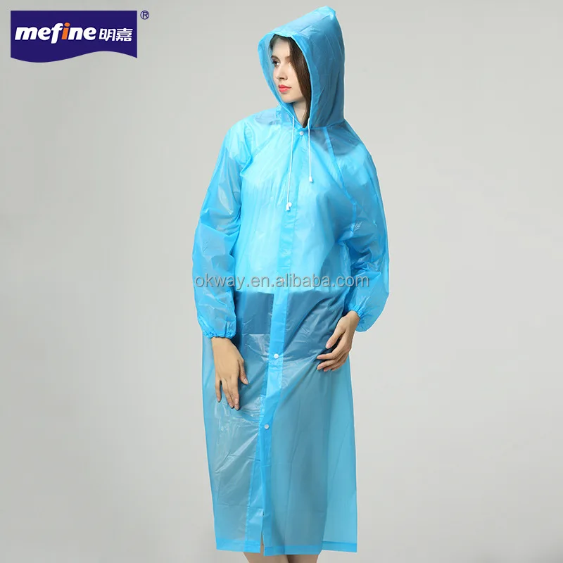 

Okway PEVA Plastic Adult Reusable Raincoat For Outdoor, Blue, white, pink, purple, yellow