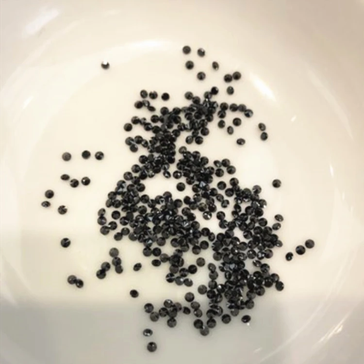 

wholesale loose gemstone jewelry 1.3mm round shape South Africa real natural black diamond