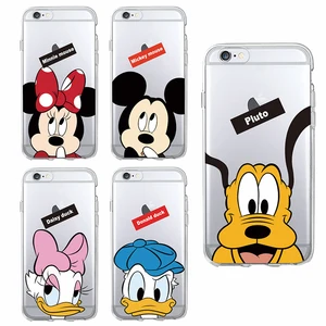 Cute Minnie Mickey Mouse Daisy Donald Duck Pluto Soft Clear Phone Case For iphone7 7Plus XR Xs Max