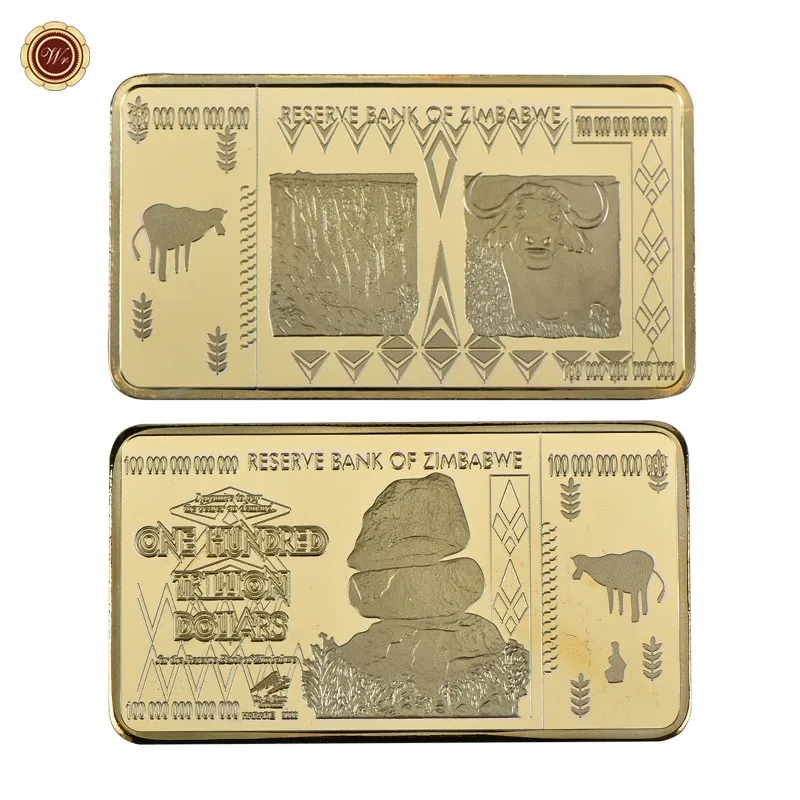 2023 24k Gold Foil Plated Zimbabwe Bars Commemorative Metal Hot Sale ...