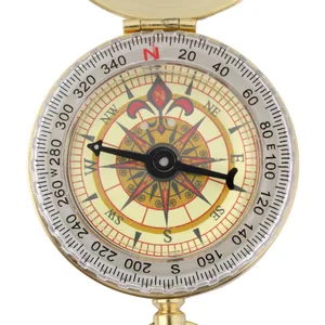 Outdoor Hiking Camping Accessories Classic Brass Pocket Watch Style Camping Compass Hiking