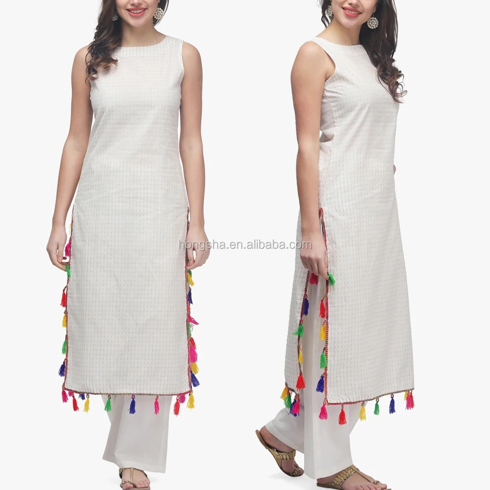 white long kurti design