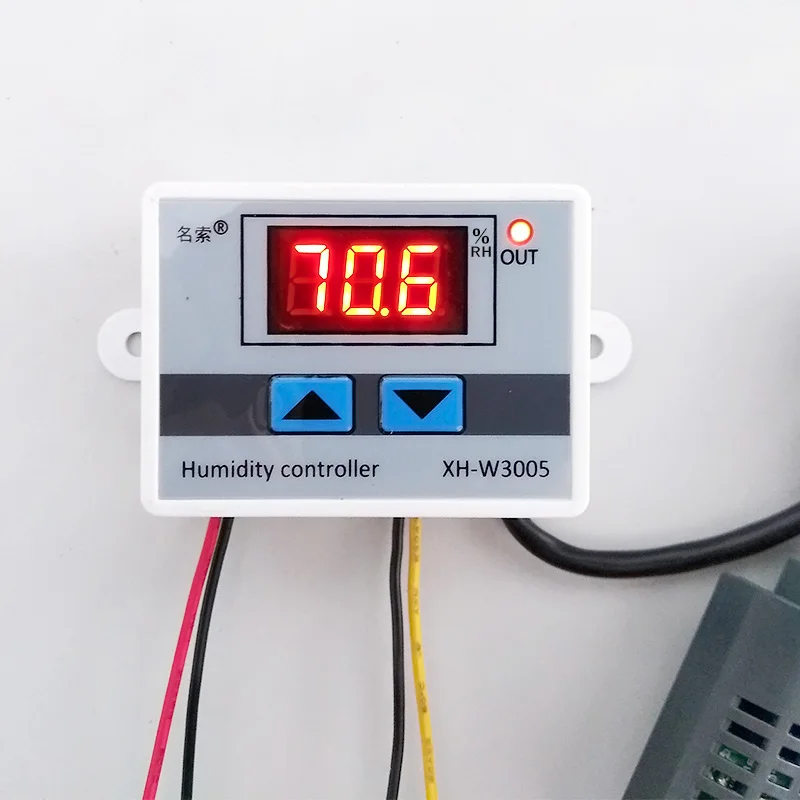 XH-W3005 Dijital nem kontrol aleti Higrometre Anahtarı 0 ~ 99% RH Higrostat Nem sensörü AC 220 V DC 12 V 24 V