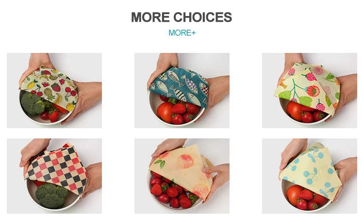 Eco Friendly Reusable Beeswax Food Wraps, Biodegradable, Sustainable Plastic Free Food Storage-1 Small, 1 Medium, 1 Large
