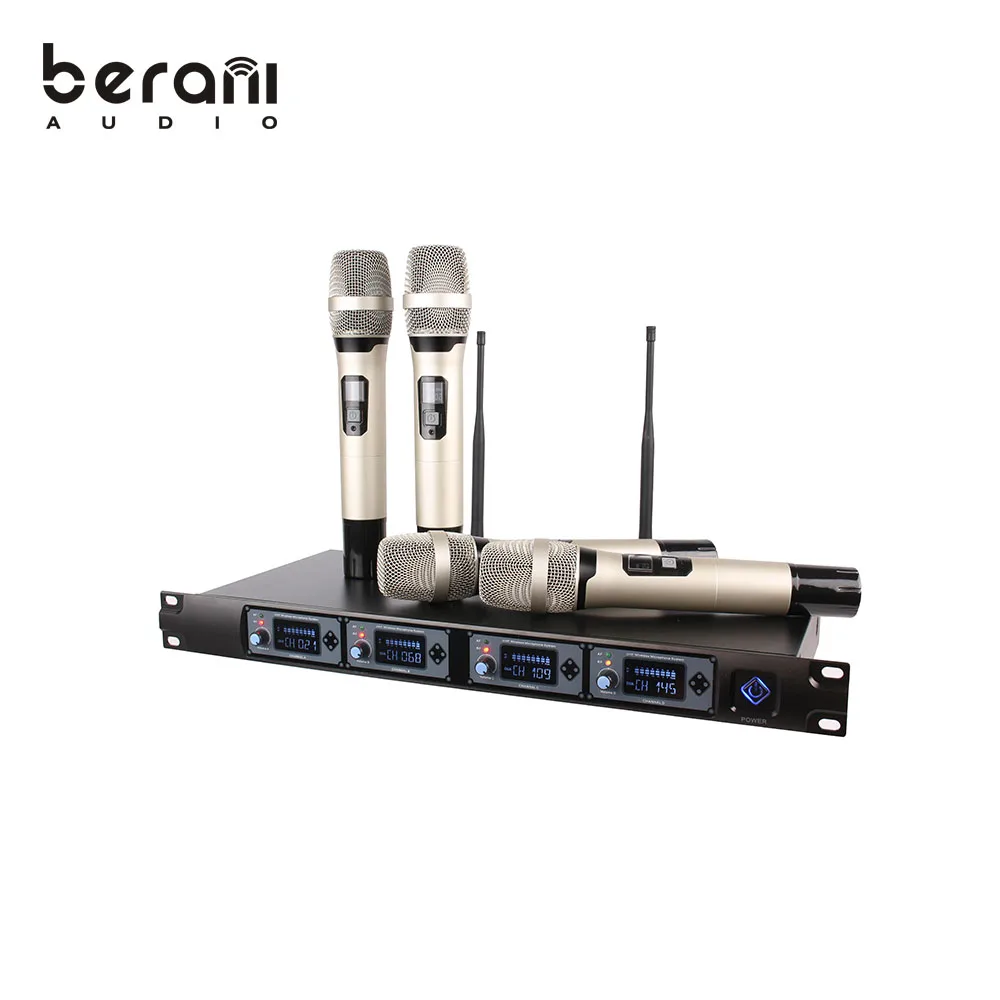 

BA4000 UHF 4 channels wireless handheld headset lapel lavalier goose neck microphone conference room mic system, N/a