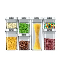 

7-Piece Set BPA Free Clear Air Tight Easy Snap Open Lids Food Containers for Pantry Organization and Storage