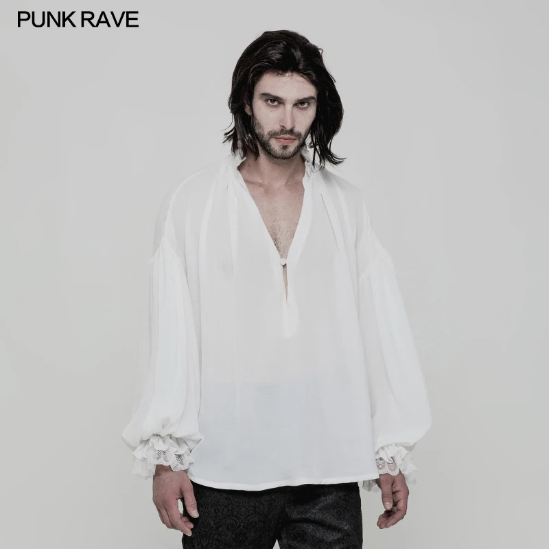 

2019 designer gothic shirt western white shirts and men blouse fashion shirt