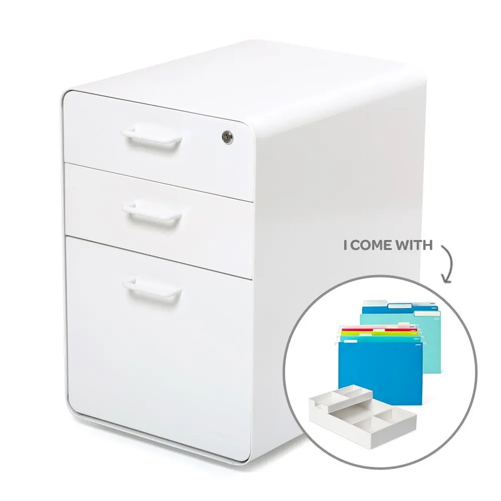 Buy Poppin White Fully Loaded Stow 3 Drawer File Cabinet In Cheap Price On Alibaba Com