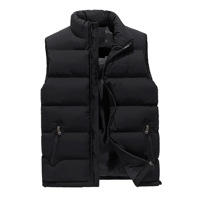 

Mens Quilted Sleeveless Jacket Winter Warm Padding Puffer Vest Outwear Jacket With Pockets, Black;navy;army green