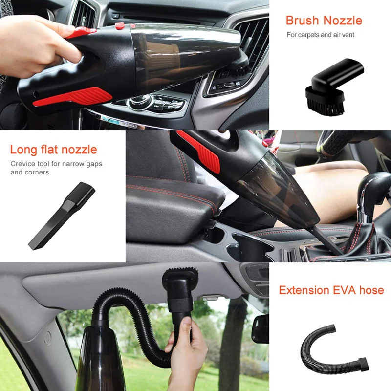 Portable handheld 120W 6KPA dry wet cordless car vacuum cleaner high power for car interior home clean