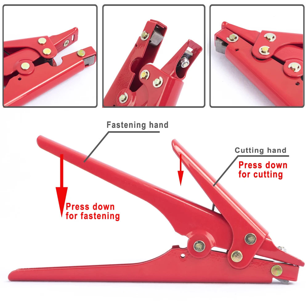 Cable Tie Fasten And Cutting Tool Hs-519 9mm Nylon Wire Tie Cutter Gun ...