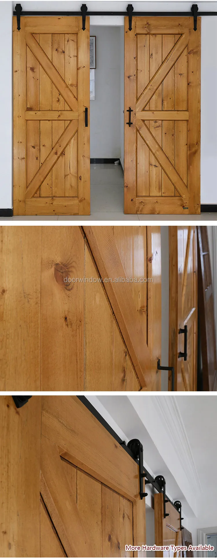 Modern interior doors sliding closet doors wood color double K type barn door
