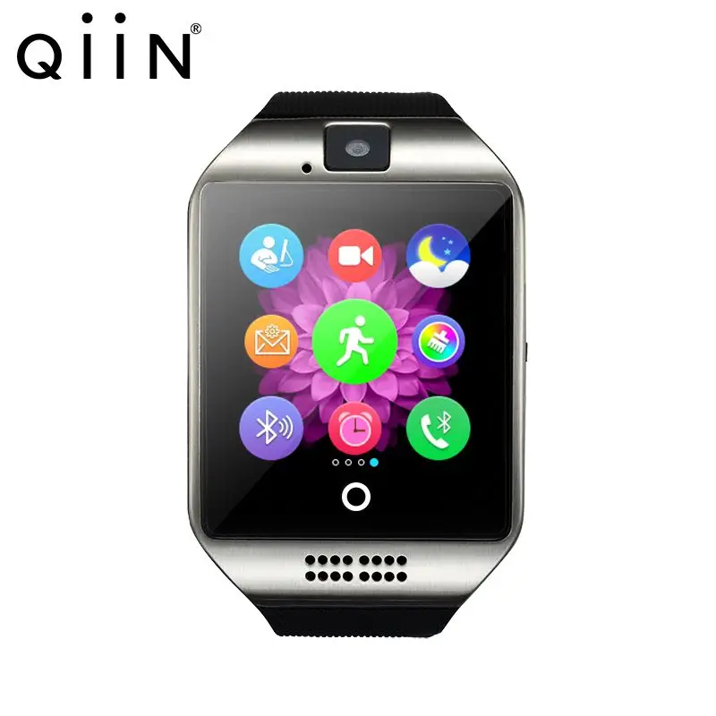 

Q18 Bluetooth NFC Compass Smart Watch with Arc Stainless Steel Case