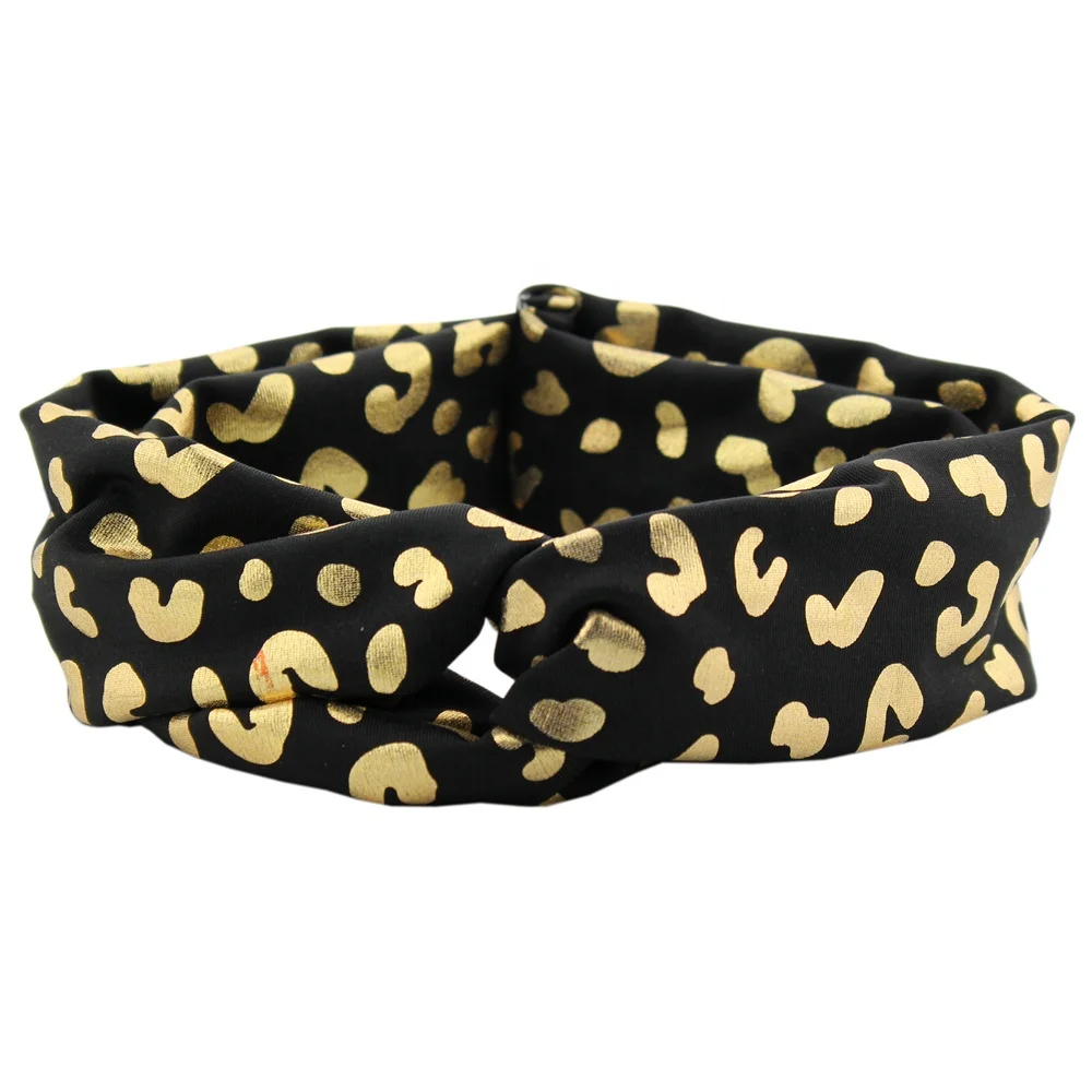 

Soft Chic Leopard Cross Baby Headband 2019 Hot Selling Handmade Elastic Hairband Kids Hair Accessories, 2 colors