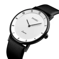 

skmei branded 1263 cheap leather watches 3atm water resistant men quartz watch