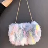 Joanfar New Arrival Real Fur Bags Made By Whole Pieces Fox Fur Women Luxury Messenger Bags Fox Fur Bucket bag for Female