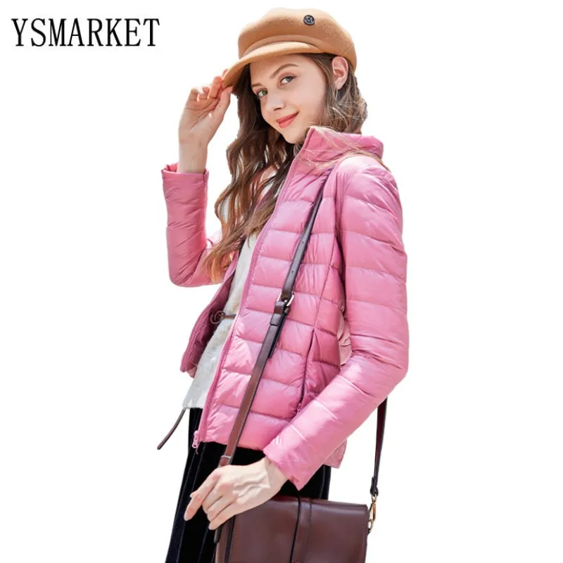 

YSMARKET 14 Color M-3XL Casual Women Zipper Autumn Winter Plus Size Ultra Light Slim Jackets Female Outwear Coat Long Sleeve E02