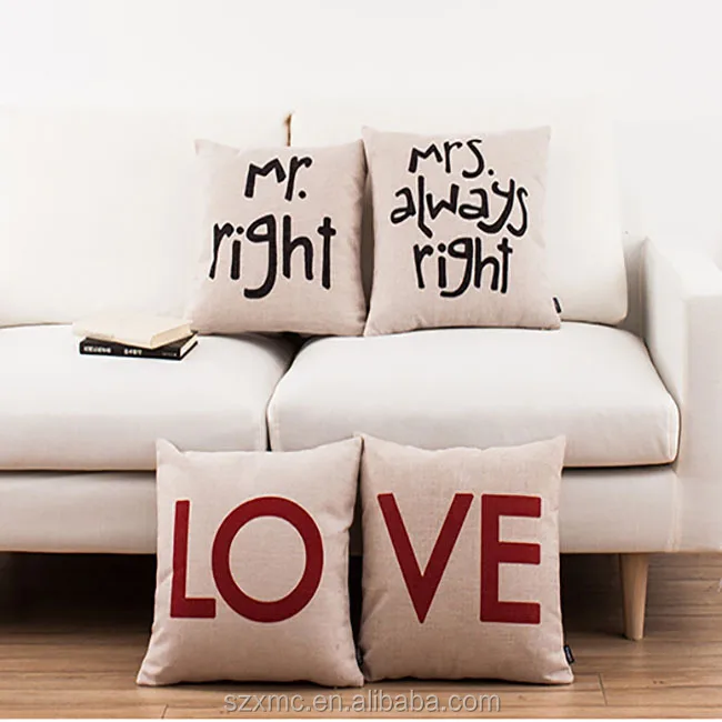 Mr And Mrs Cute Couple Love Throw Pillow And Pillow Cases Couple