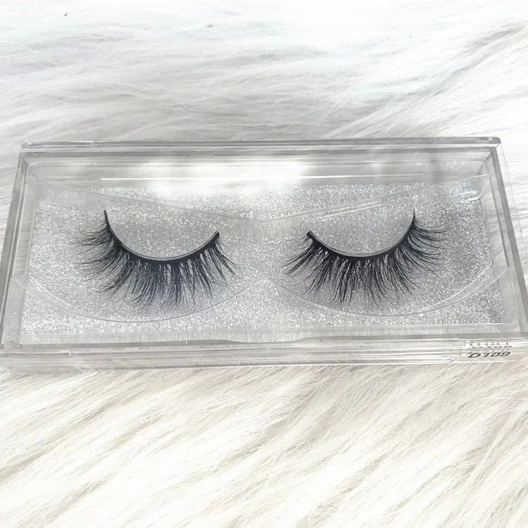 

Private label rectangle clear plastic box 3d mink eyelashes, Black