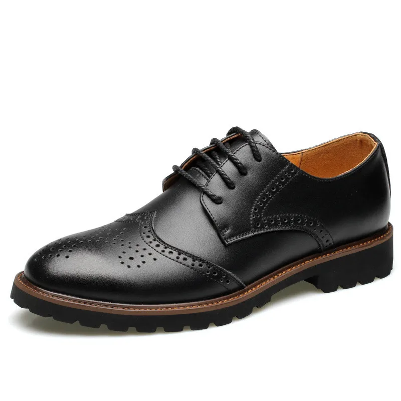 

hot sale cow leather upper anti-slip rubber outsole not grind feet men genuine leather dress men office leather shoes, Black,brown