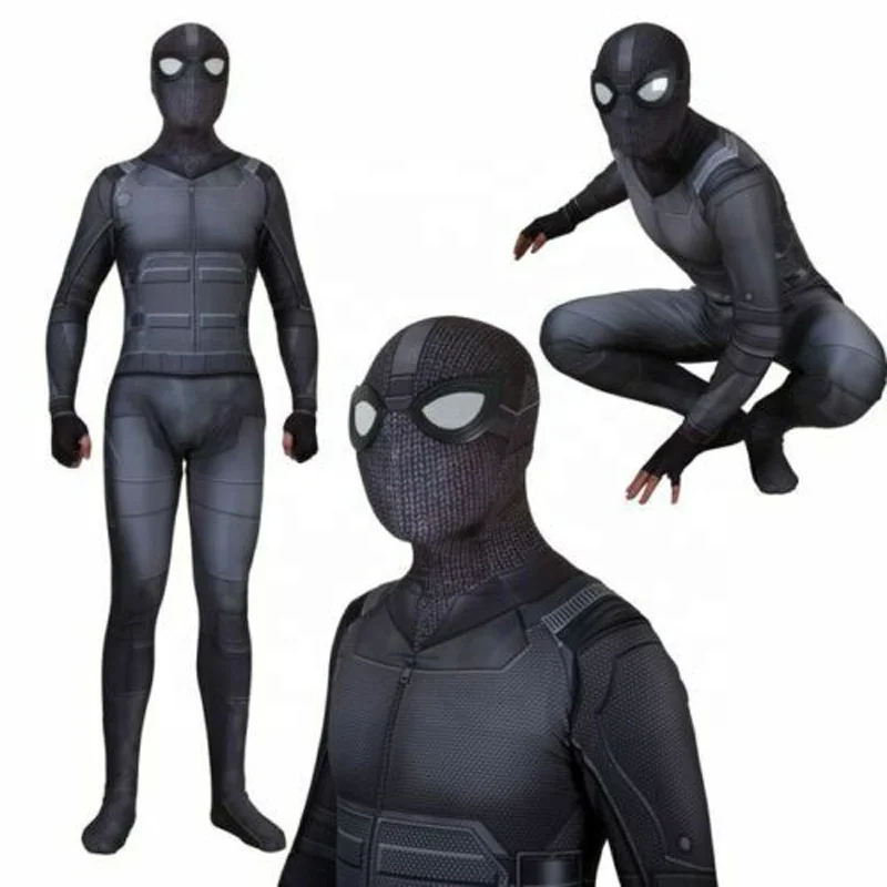 

Ready To Ship Adult Kids Spider-Man Far From Home Stealth Suit Spiderman Cosplay Zentai Noir Costume Bodsuit Jumpsuit New, As pic