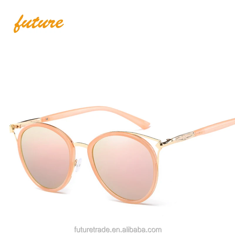 

X858 Yiwu Future Alloy Cateyes Color Film Decoration Hollow Italiy Design UV400 CE Sunglasses, Grey blue pink red purple silver colors