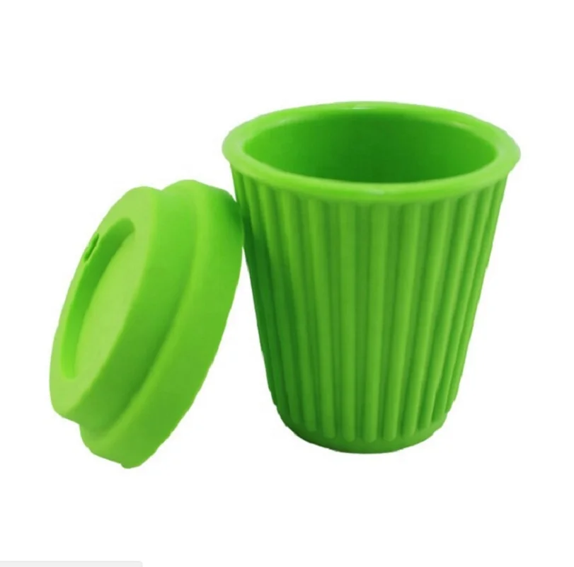 

Silicone Reusable Coffee Cup 230ml / 8 Oz in Mint, Pms color