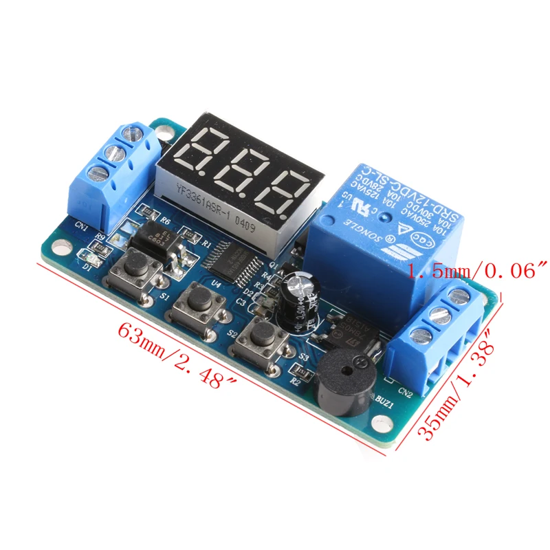 12V Programmable timer relay module Delay Timer Control Switch with LED 