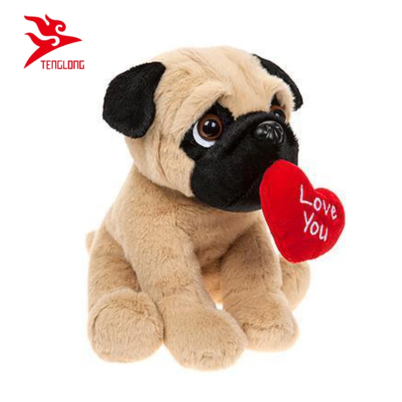 valentine's day pug stuffed animal