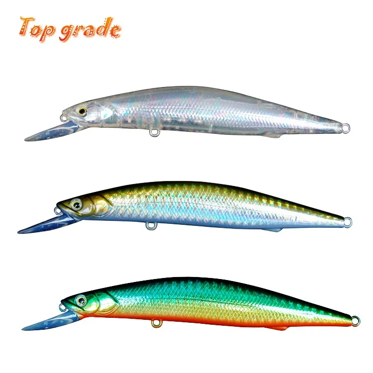 

ABS fishing lure weihai OEM factory slow sinking floating salt water deep diver minnow lures, 24 different colors